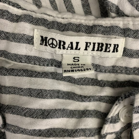 Moral Fiber Button Front Striped Mini Dress 20PE - Picture 7 of 7